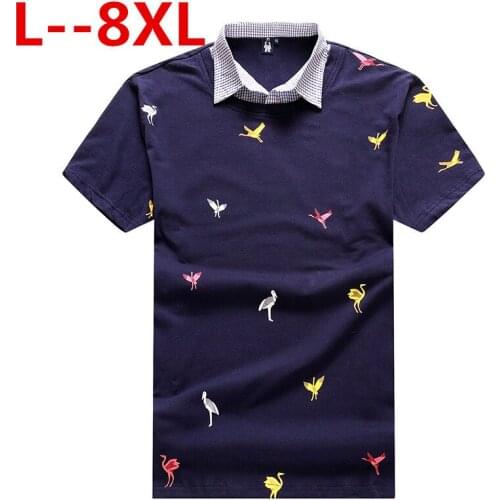 Plus size 8XL 7XL 6XL Men Mandarin Collar T-Shirt basic tshirt male short sleeve shirt Brand New Tops&Tees Cotton T Shirt