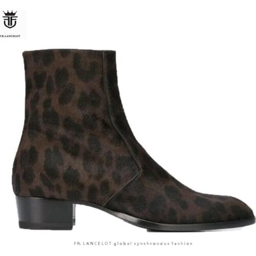 2019 FR.LANCELOT Luxury Quality Real leather Men boots Horsehair fashion british style chelsea Boots Ankle Boots Shoes