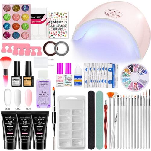 Yinikiz Poly Extension Nail Gel Set Fast UV Builder Gel 30ml Varnish Set Crystal Soak Off Semi Permanent Nail Polish Kit