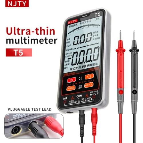NJTY New Digital Multimeter Smart Ultra-thin portable 6000 Counts TRMS AC/DC Current Voltage NCV Resistor-capacitor °C/°F Tester