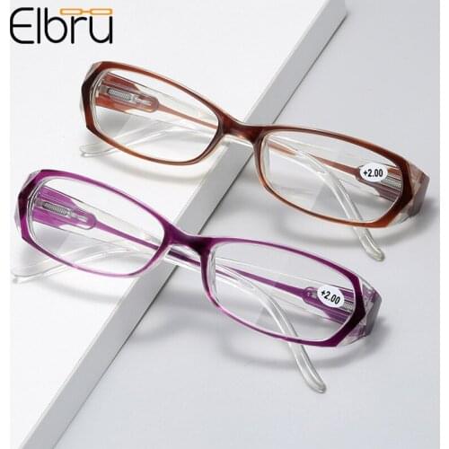 Elbru Anti Blue Light Reading Glasses Ultralight Clear Resin Lens Presbyopia Eyeglasses For Women Men Goggle Diopters +1.0~+4.0