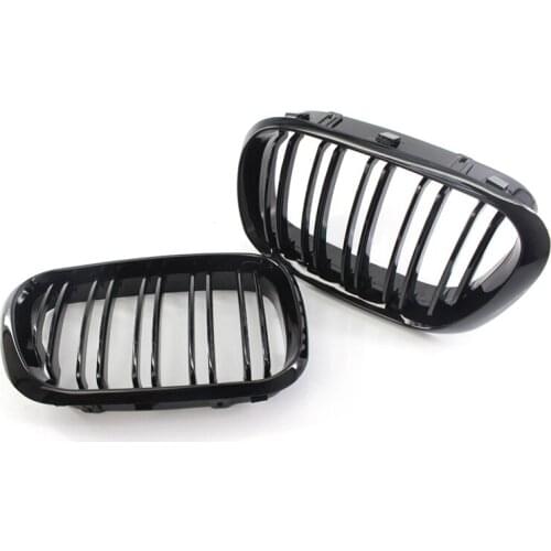Front Grill Grilles Kidney Grill Replacement for BMW X5 E53 1998-2003 Double Slat Sport Style Gloss Black