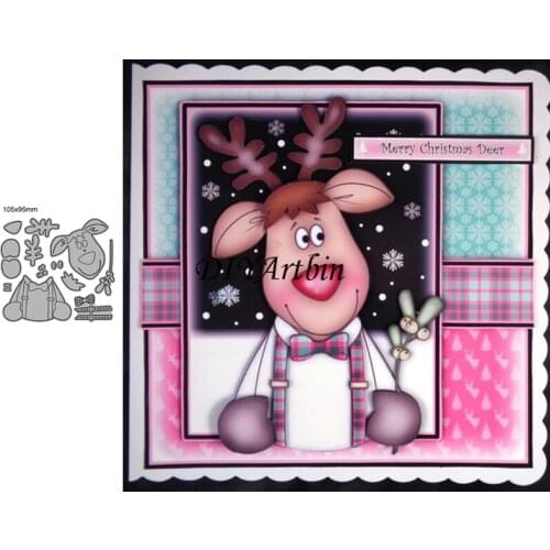 Merry christmas deer cutting stencils and embossing die new 2020 man Greeting card making cutting dies for birthday card