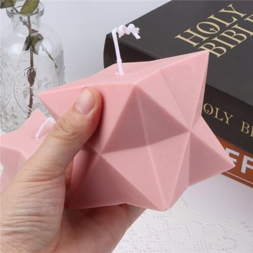 Stars Cube Silicone Candle Mold Cuboid Making Wax Plaster Artwork 3D Stereo Darts Modeling Decor Fragrance Sculpture Geometric