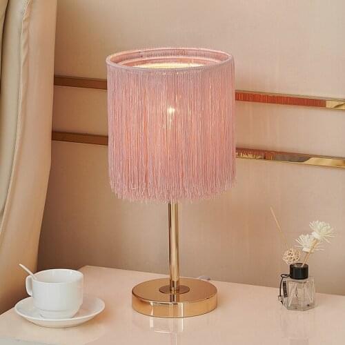 Nordic Ins Warm Romantic Pink Tassel Table Lamp Simple Modern Light Fixtures Princess Room Bedroom Bedside Living/model Room Bar