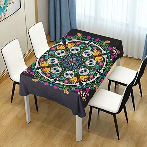 Dead Day Halloween Mexican Skull Tablecloth For Rectangle Tables Decor