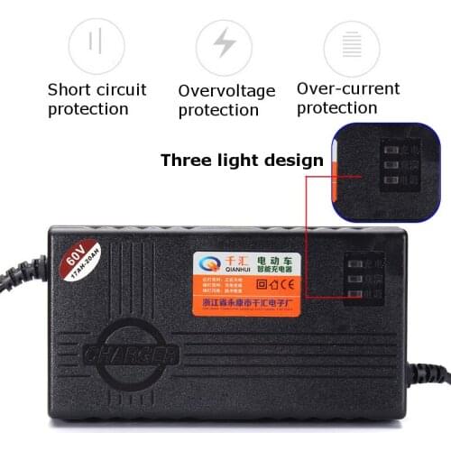 60V 20AH Lead-acid Battery Charger For Scooter Wheel Electric Bicycle E-bike Lead Acid Battery