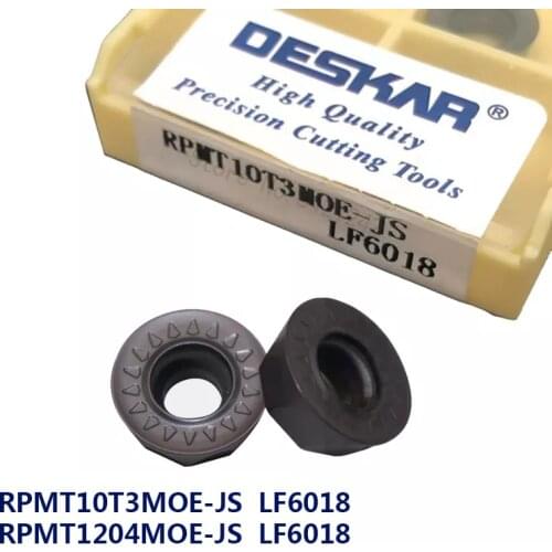 10pcs RPMT1003 MO RPMT10T3 RPMT1204 MOE JS LF6018 Carbide Insert DESKAR Lathe Internal Milling turning Tool for Stainless steel