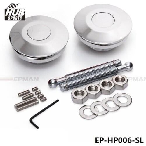 Universal Push Button Billet Hood Pins Lock Clip Kit Car Quick Latch New Default color is Silver For Scion HU-HP006SL