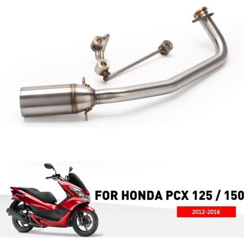 Exhaust Pipe for Honda PCX125 PCX150 2012-2016 Motorcycle Header Slip On 51mm Muffler with Fixing Bracket Stainless Steel