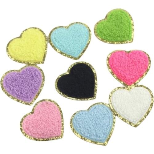 Heart Seuqins Towel Embroidered Sew On Patches For Clothing Bags Jacket Iron On Applique DIY Repair Decoration Accessories Nice