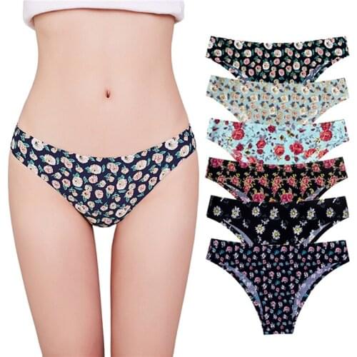 Xingqing Woman Breathable Briefs Multicolor Flower/Leopard Print Low-Waist Mesh Pantie Underpants for Girls Panties Bottoms