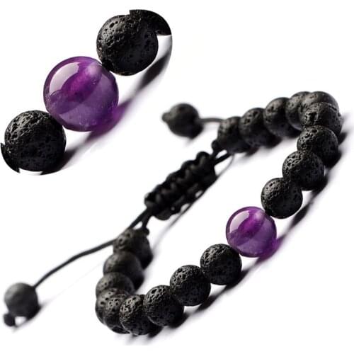 Bohemian Fashion 8mm Natural Lava Stone Beads Bracelet for Women Wen