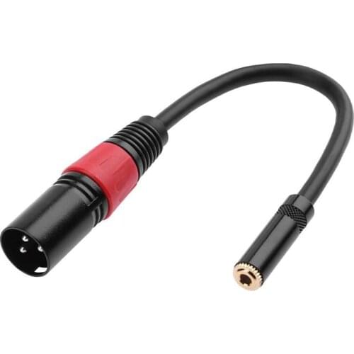 0.2m XLR 3 Pin Male Plug to 3.5mm TRS 1/8inch Female Stereo Audio Adapter Microphone Extension Cable Wire