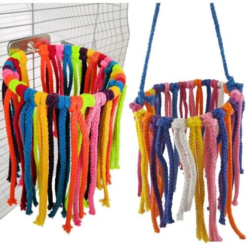 1pc Parrots Toys Swing Cockatiel Cage Hanging Accessorie For Pet Toy Rope Birds Training Accessories Parts