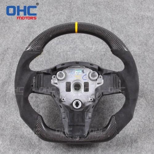 100% Real Carbon Fiber Steering Wheel compatible for Tesla Model 3