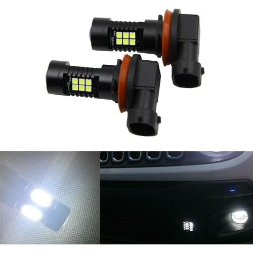 2pcs Xenon White 3030 SMD LED Bulbs for Jeep Renegade 2015 2016 2017 2018 2019 Fog Lights Lamp