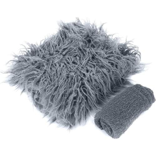 2pcs soft Newborn Photography Props Baby Blanket Photography Wrap Shaggy Area Rug