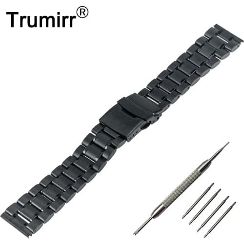 24mm Stainless Steel Watchband safety Buckle Strap for Suunto TRAVERSE Watch Band Wrist Belt Bracelet +Tool Black Gold Silver