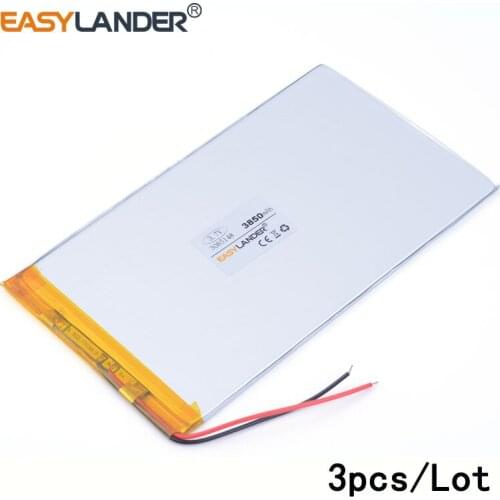 3pcs /Lot 3085148 3850MAH lithium Li ion polymer rechargeable battery For Tablet PC digital audio batteries battery Navigator