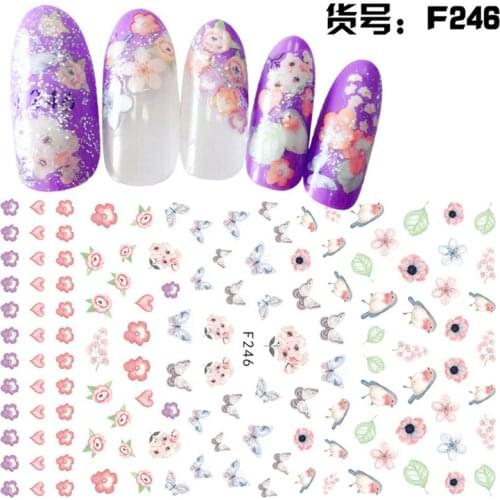 5 sheets Fruits Animal style ADhesive decals Nail Art decorations Stickers acrylic nail accessories beauty manicure tool F246250