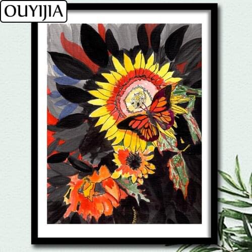 OUYIJIA Flower Bird Butterfly Animal 5D DIY Diamond Painting Full Square Diamond Embroidery Picture Of Rhinestone Mosaic ForSale