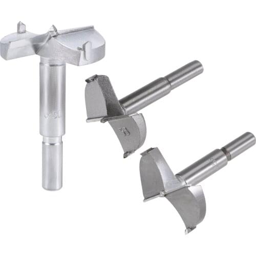 Uxcell Forstner Wood Boring Drill Bits 50mm 53mm 55mm Dia. Woodworking Tool 3 in 1 Set