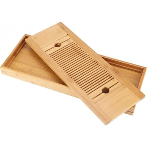 Bamboo Tea Tray Set Kung Fu Tea Room Board Drawer Drainage Water Storage Table Chinese Ceremony Tool Tea Holder for Home Office