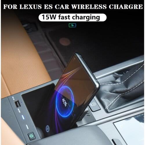 FOR Lexus ES200 ES300h 2018 2021 wireless charger Charging Plate Wireless Phone Charger Accessories 15w Car QI Wireless Charger