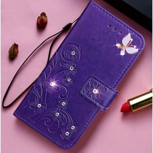 Case for Huawei Honor View 20 Lite 20i 20S V20 Play 4 Google Nexus 6P 6A 5C Pro 9C Leather 3D Butterfly Diamond Phone Cover