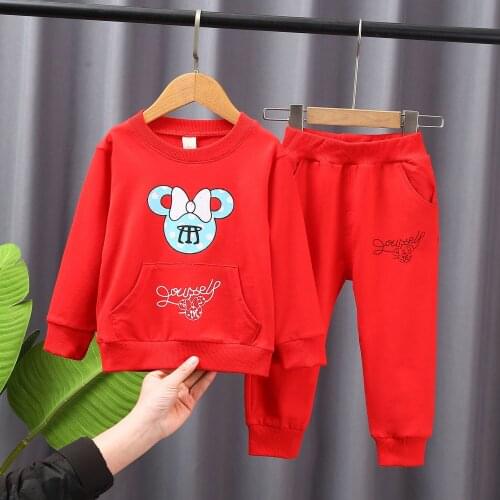Childrens Suits Spring Clothes Child Clothes Boys Boy Girls' Cotton Suit Tops Shirt+pant 2pc Sport Sets 0-5 Ages