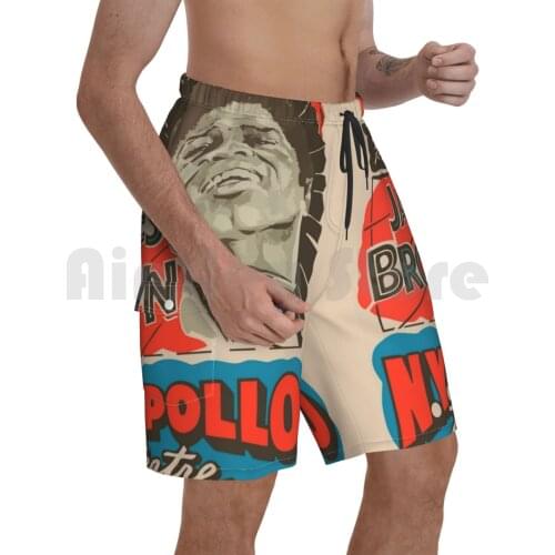 James Brown Beach Shorts Men Beach Pants Swimwear James Brown Soul Music Concerts Billboard Vintage