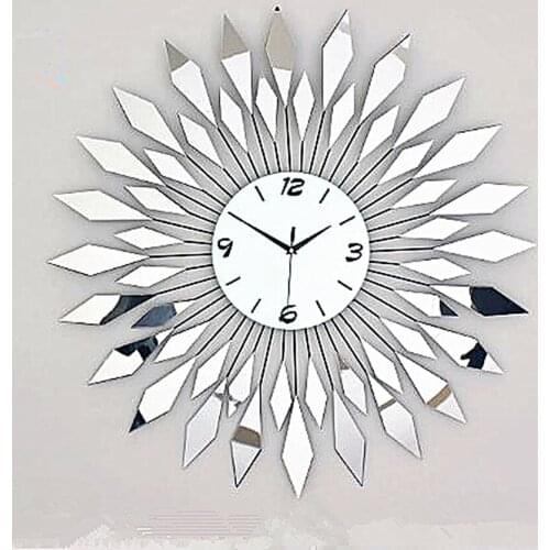 European Fashion Mirror Surface Clock Big Watch Acrylic Wall Decoration Quartz Mute Metal 68 Living-Room Circular Modern 24 Iron
