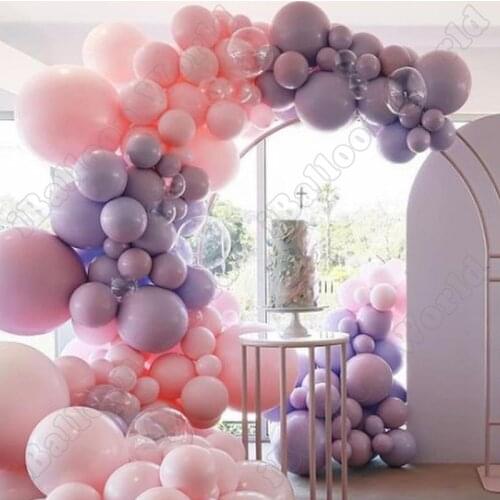 Wedding Birthday Party Celebration Decor Bubble Gum Latex Balloon Garland Double Maca Purple Balloon Arch Kit Baby Shower Decor