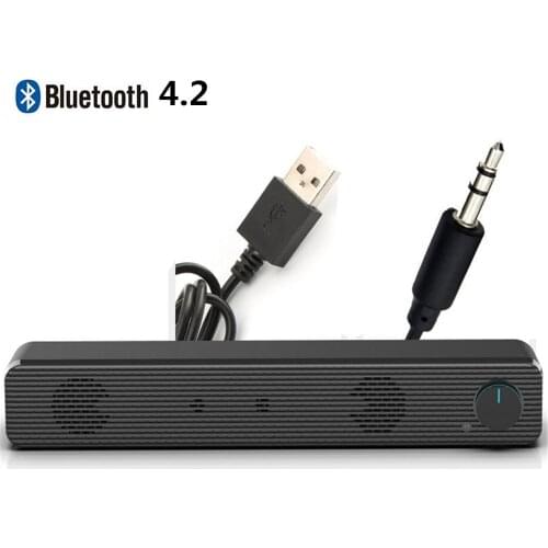 HYASIA PC Bluetooth Speaker Computer LED Light Notebook Speaker BT Subwoofer PC Soundbar Bluetooth 4.2 Connectable Wired Headset