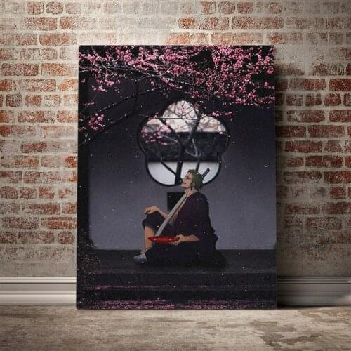 Painting Roronoa Zoro Wall Art HD Printed Poster Man Flowers Modular Canvas Home Anime Decoration Pictures Cool For Living Room