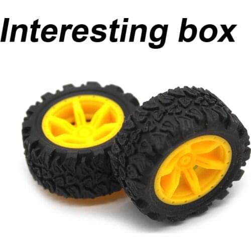 2 * 40MM thick grain rubber wheel yellow student hand made toy tire DIY wheel accessories