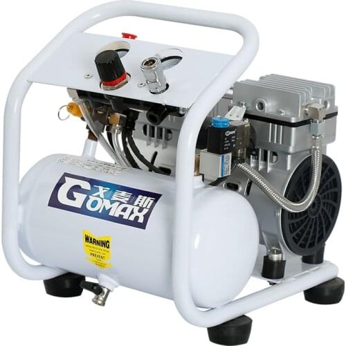 220V 5L Air Compressor Oil-free Mute Household Small Air Pump For Car repair Woodworking Air Compressor Double Pressure Gauge