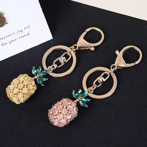 Fashion Opal Pineapple Keychain Pendant Bag Pendant Couple Gift Memorial Small Jewelry Factory Direct Sales