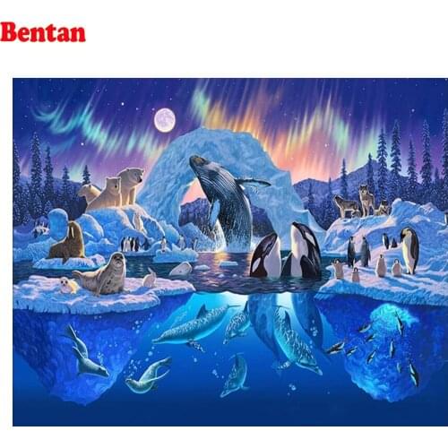 Animal Photography Arctic animals Diamond Embroidery Full Square Cross Stitch Diamond Painting Kits Mosaic Rhinestones Painting