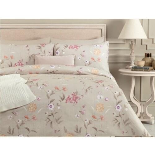 DUVET COVER SET SINGLE RANFORCE AUTHENTIC COTTON PILLOW LUXURY SUPER SOFT BEIGE NATURAL TREND AUTHENTIC WITHOUT LINEN