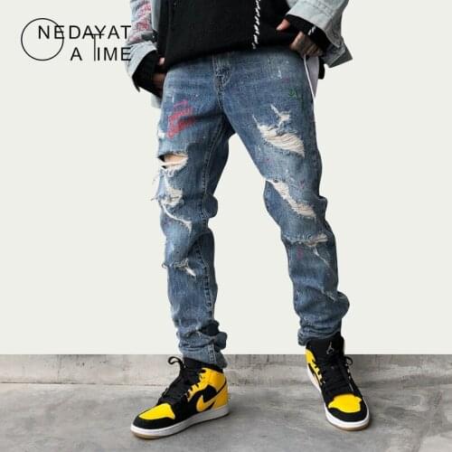 Рваные джинсы для мужчин NEDAYATAIME China At AliExpress