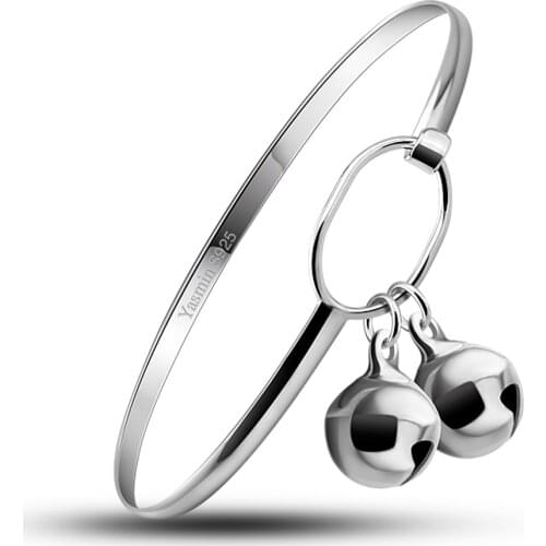 New Fashion Silver 925 Simple Bells Bracelet For Women Popular Jewelry Romantic Sweet Bracelet For Girls