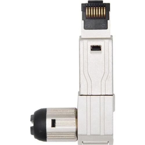 RJ45 Full Shielded Zinc-Alloy Field Plug 90 Degree Angled Cat.6A STP Field Termination Connector Toolless Type