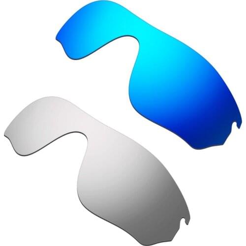 HKUCO Blue/Silver 2 Pairs Polarized Replacement Lenses For RadarLock-Edge Sunglasses Increase Clarity