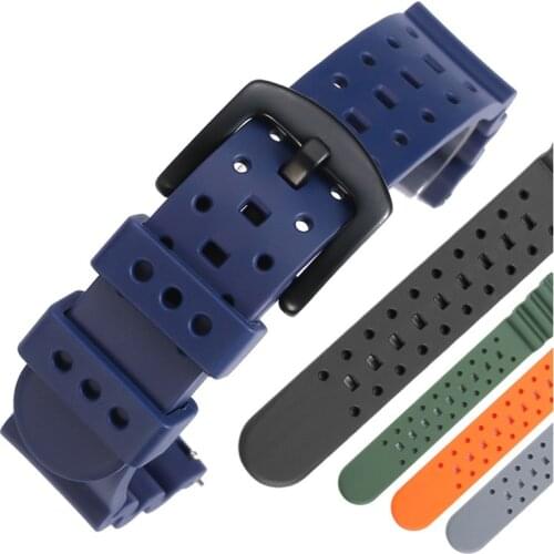 Onthelevel silicone rubber Watch Strap 20 22 24mm Waterproof and breathable Fluororubber Watchband For Each Watch Brand #E