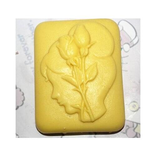 C302 Rose girl Art Silicone Soap mold Craft Molds DIY Handmade soap molds