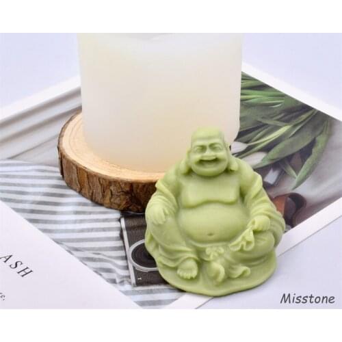 Maitreya Buddha Silicone Candle Mold 3D Smiling Buddha Soap Die Handmade Art Decoration Gypsum Silica Gel