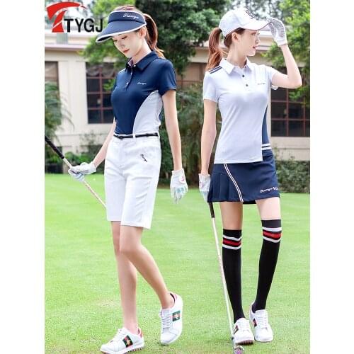 Spring summer golf clothing sportswear womens short-sleeved T-shirt Slim Tops outdoor breathable quick-drying golf sports shirt