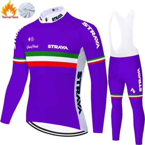Strava Winter Thermal Fleece Cycling Masculino Roupa Jersey Ropa Kit Bicicleta Maillot Ciclismo Hombre Fietskleding Heren